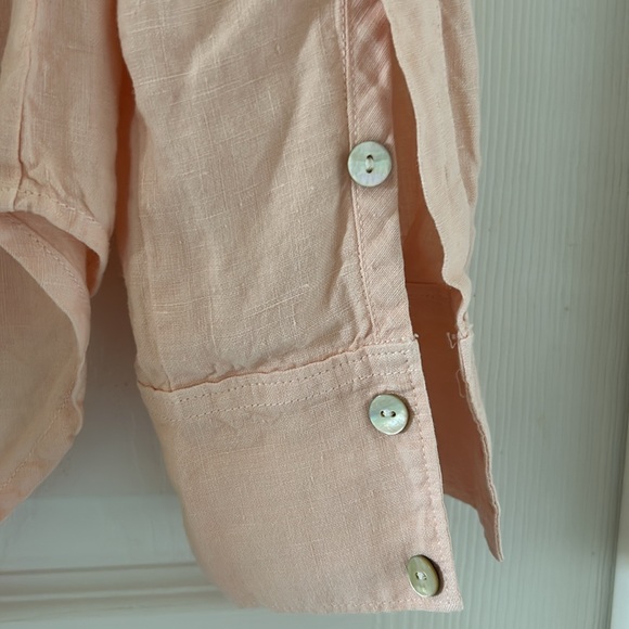 NWT 100% Linen Shirt Peach Apricot - Small - Picture 4 of 8